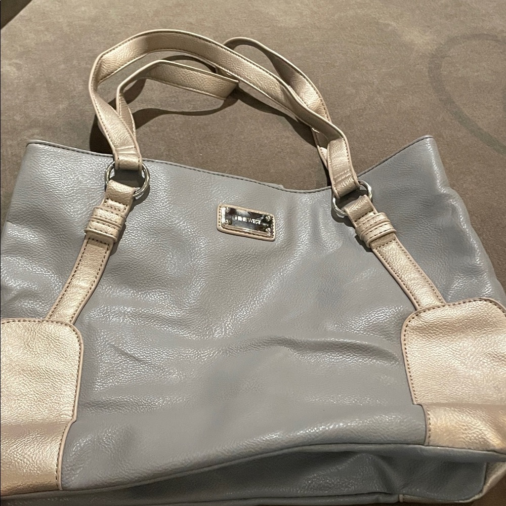 Nine West Gray and Cream Shoulder Bag